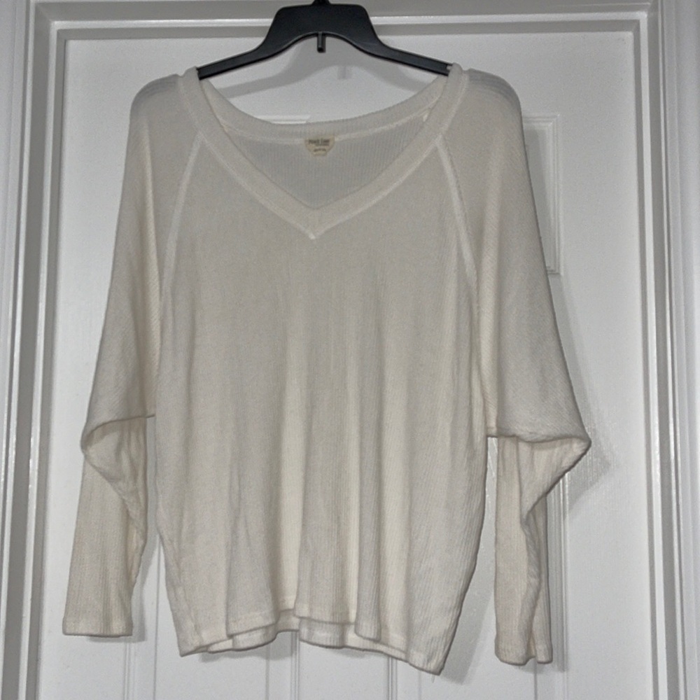 Soft Peach Love v neck top